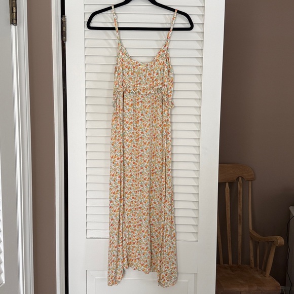 Billabong Floral Rebel Heart Midi Dress Size Large Boho Summer - Picture 5 of 5